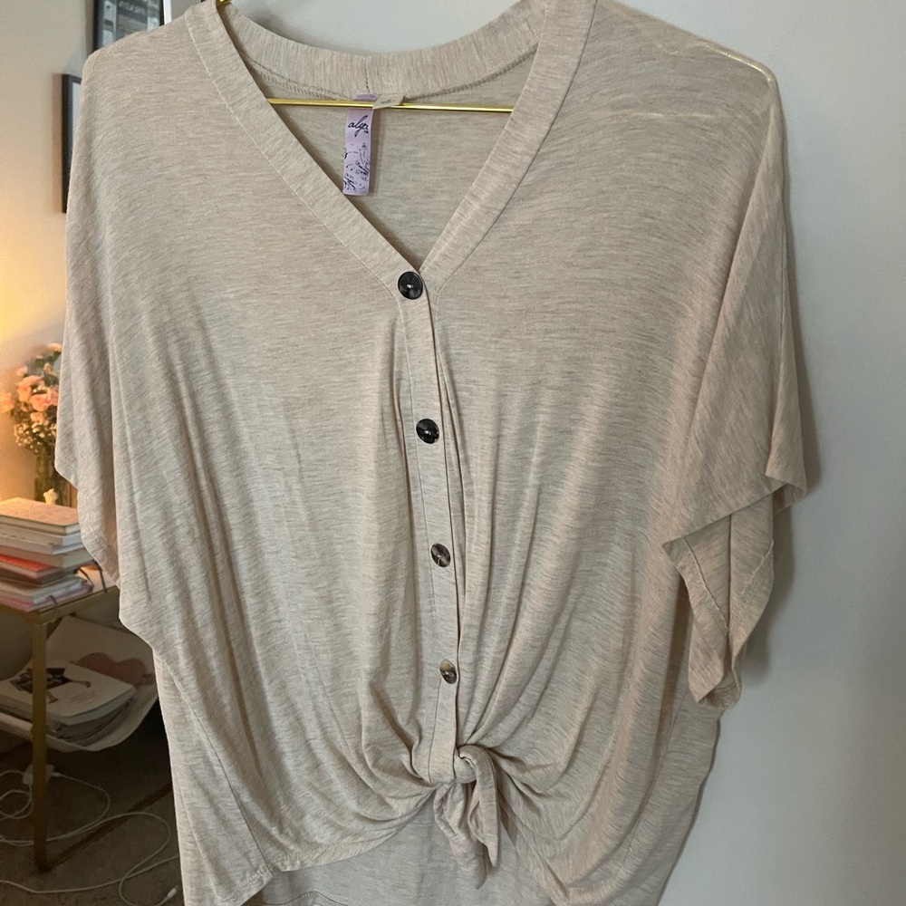 button tie front shirt